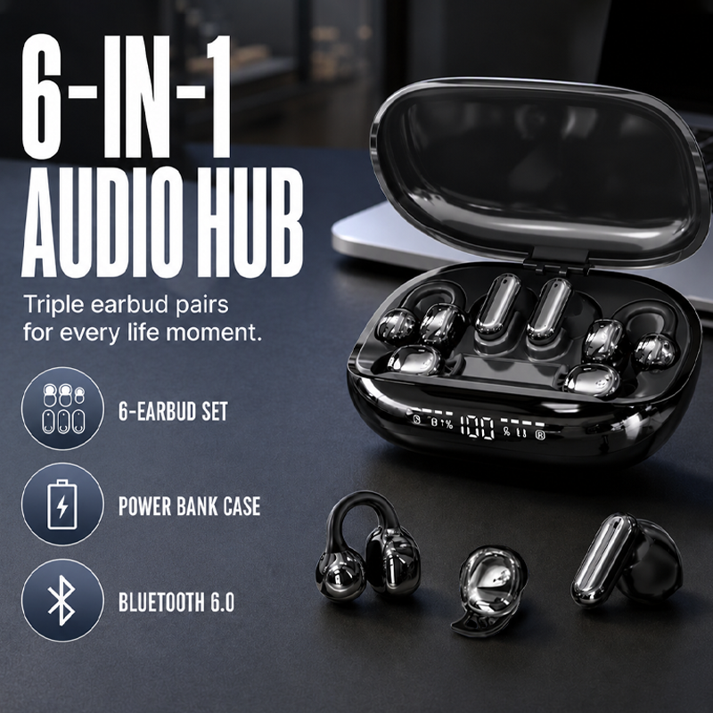 🎧50% OFF NOW ! ⚡ 6‑in‑1 Wireless Sleep Earbuds with Charging Case😴