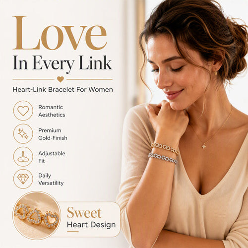 🎉 LIMITED TIME 50% OFF! 💖 Women's Elegant Sparkling Heart Bracelet – Dazzling Cubic Zirconia, Polished Finish & Lightweight Comfort ✨