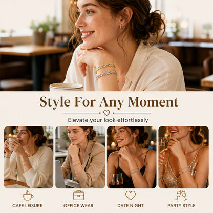🎉 LIMITED TIME 50% OFF! 💖 Women's Elegant Sparkling Heart Bracelet – Dazzling Cubic Zirconia, Polished Finish & Lightweight Comfort ✨