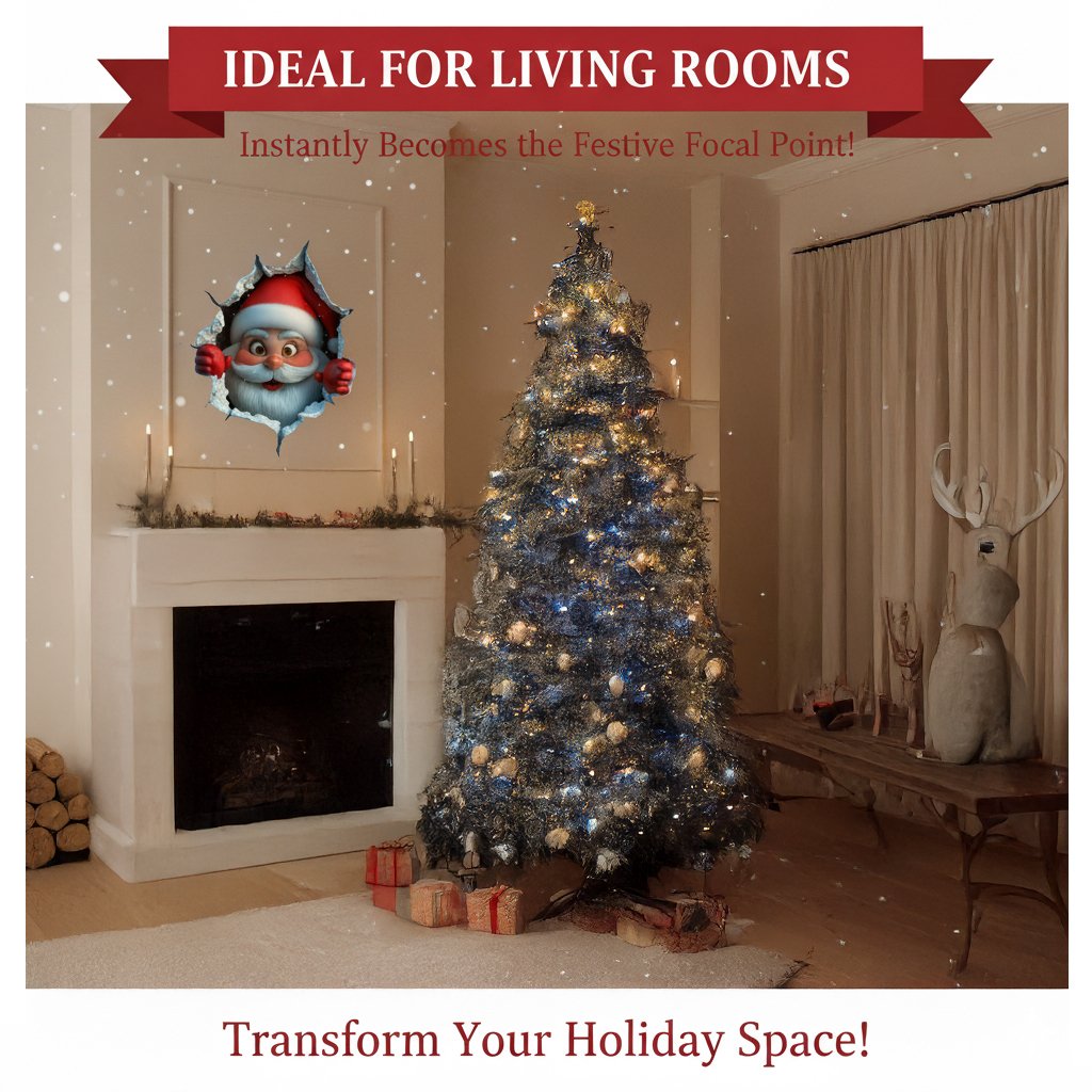 🎄❄️ Early Christmas Sale – 49% OFF!! 🎅 'Santa’s Surprise' 3D Wall Decals