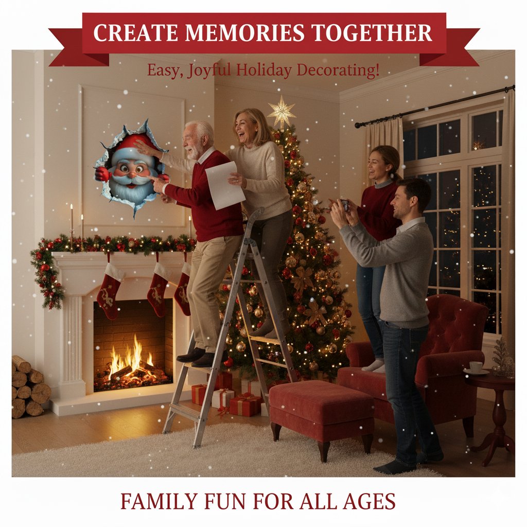 🎄❄️ Early Christmas Sale – 49% OFF!! 🎅 'Santa’s Surprise' 3D Wall Decals