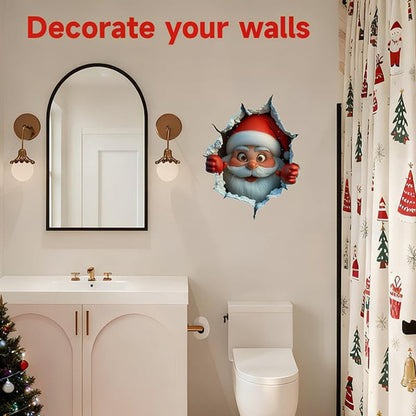 🎄❄️ Early Christmas Sale – 49% OFF!! 🎅 'Santa’s Surprise' 3D Wall Decals