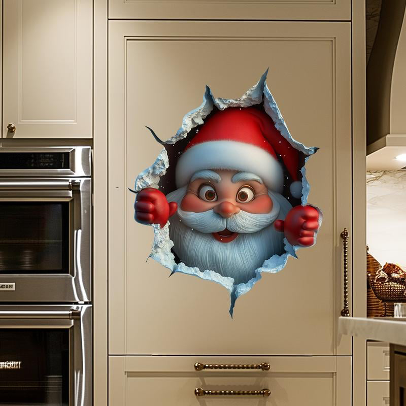🎄❄️ Early Christmas Sale – 49% OFF!! 🎅 'Santa’s Surprise' 3D Wall Decals