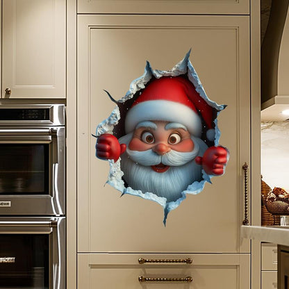🎄❄️ Early Christmas Sale – 49% OFF!! 🎅 'Santa’s Surprise' 3D Wall Decals