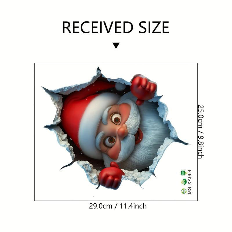 🎄❄️ Early Christmas Sale – 49% OFF!! 🎅 'Santa’s Surprise' 3D Wall Decals