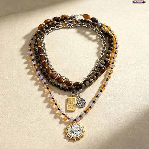 Retro Multi-Layer Beaded Necklace