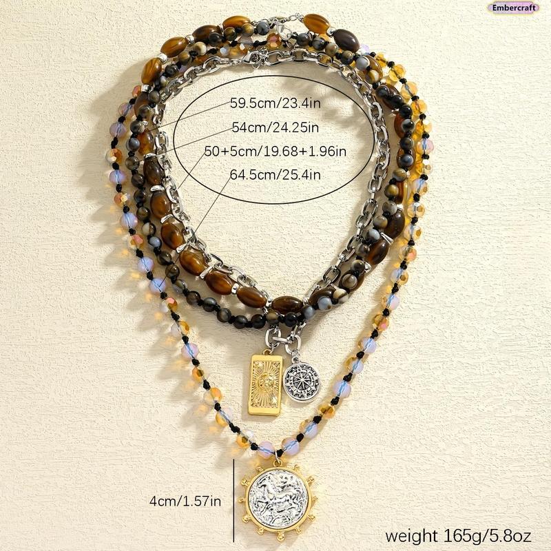 Retro Multi-Layer Beaded Necklace