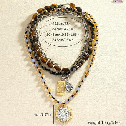 Retro Multi-Layer Beaded Necklace