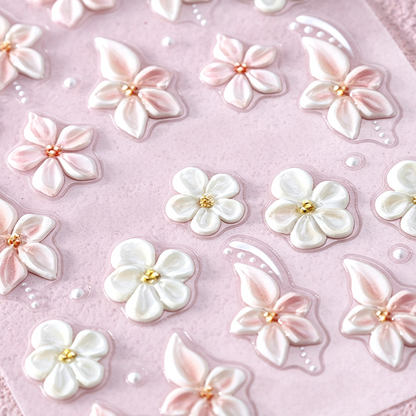 🎉 LIMITED TIME 50% OFF! 💅 5D Floral Nail Stickers – Raised Lily & Daisy Details, Spring Palette & Easy Peel-and-Apply ✨
