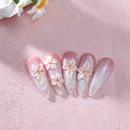 🎉 LIMITED TIME 50% OFF! 💅 5D Floral Nail Stickers – Raised Lily & Daisy Details, Spring Palette & Easy Peel-and-Apply ✨