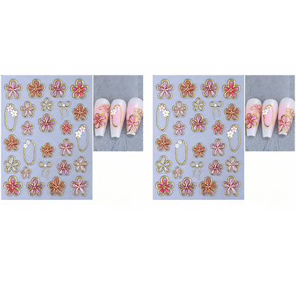 🎉 LIMITED TIME 50% OFF! 💅 5D Floral Nail Stickers – Raised Lily & Daisy Details, Spring Palette & Easy Peel-and-Apply ✨
