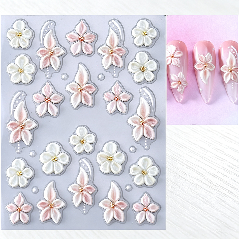 🎉 LIMITED TIME 50% OFF! 💅 5D Floral Nail Stickers – Raised Lily & Daisy Details, Spring Palette & Easy Peel-and-Apply ✨
