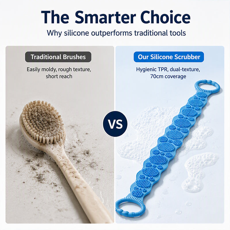 Silicone Double-Sided Bath Back Scrubber