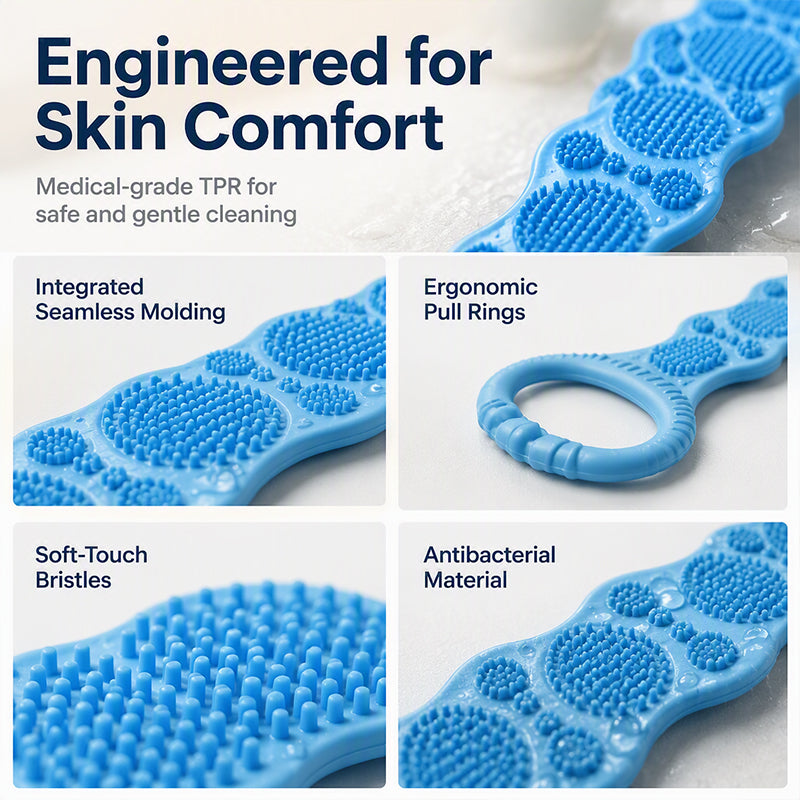 Silicone Double-Sided Bath Back Scrubber