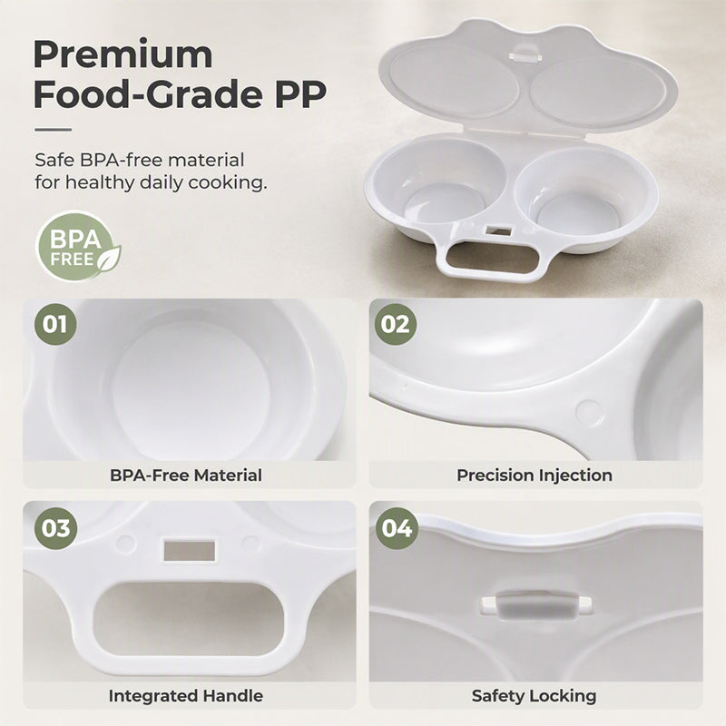Microwave Egg Poacher with Lid & Handle