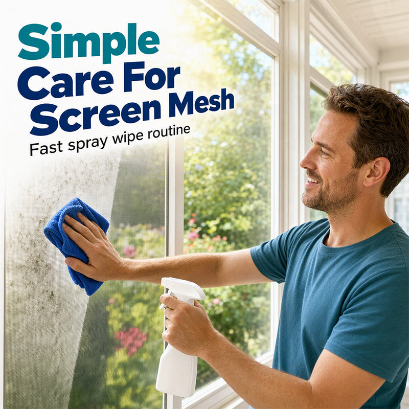 🔥50% OFF NOW! Window Screen & Mesh Cleaner Spray, No‑Rinse Screen Cleaning Solution with Cleaning Cloth, Quickly Remove Dust, Grime & Sticky Residues for Window Mesh Screens