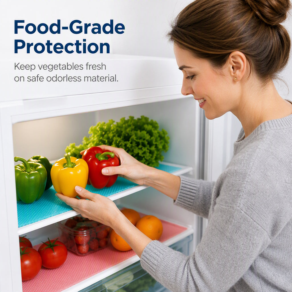 🧊 50% OFF NOW! 🛡️ Waterproof Fridge Shelf Liners – Non-slip, easy-clean & food-safe – Keeps fridge shelves fresh & organized ✨