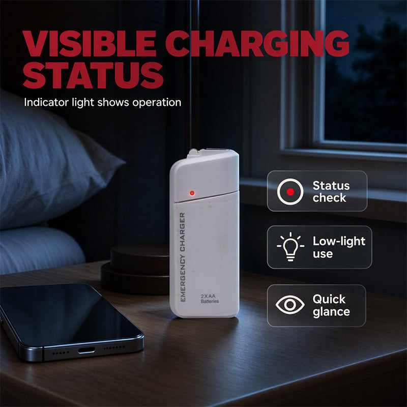 💥 BUY 1 GET 1 FREE + 50% OFF!🥳Portable Emergency Phone Charger AA Battery Powered Power Bank with LED Flashlight