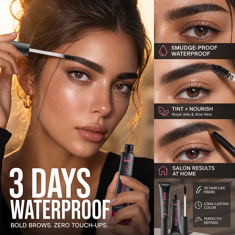 🏆 Last Day Special Price £9.99 ! 🔥Buy 1 Get 1 Free🎁Semi‑Permanent Long‑Lasting Waterproof Eyebrow Gel, Peel‑Off Tattoo Brow Tint Gel