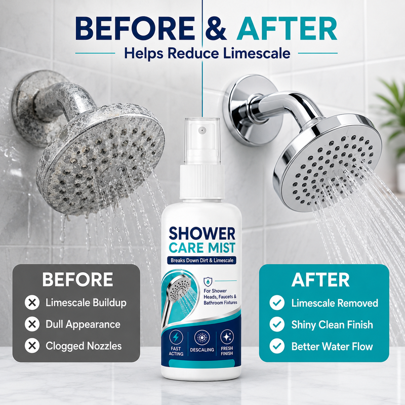 🚿Last Day Special Price £7.99!!🚿✨Fast-Acting Shower Limescale Remover Spray – Dissolves stubborn mineral deposits & hard water stains. Restores water flow & shine – just spray & wipe! 🧼💪