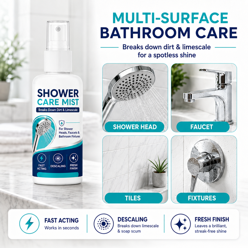 🚿Last Day Special Price £7.99!!🚿✨Fast-Acting Shower Limescale Remover Spray – Dissolves stubborn mineral deposits & hard water stains. Restores water flow & shine – just spray & wipe! 🧼💪