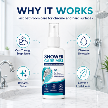 🚿Last Day Special Price £7.99!!🚿✨Fast-Acting Shower Limescale Remover Spray – Dissolves stubborn mineral deposits & hard water stains. Restores water flow & shine – just spray & wipe! 🧼💪