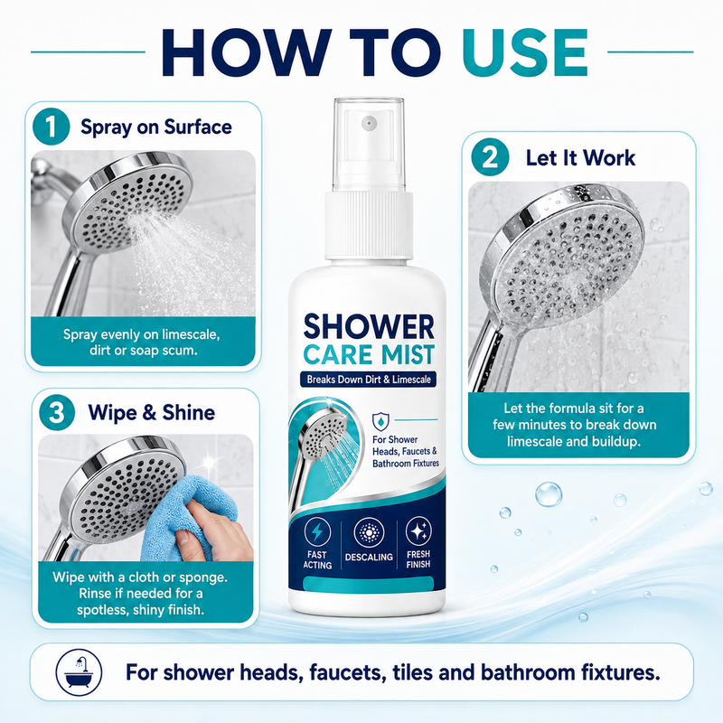 🚿Last Day Special Price £7.99!!🚿✨Fast-Acting Shower Limescale Remover Spray – Dissolves stubborn mineral deposits & hard water stains. Restores water flow & shine – just spray & wipe! 🧼💪