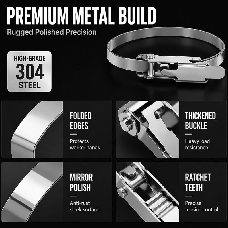 📢📢50% OFF !! ⏰Heavy Duty Stainless Steel Cable Tie with Flip Lock Buckle