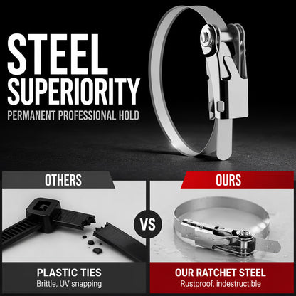 📢📢50% OFF !! ⏰Heavy Duty Stainless Steel Cable Tie with Flip Lock Buckle