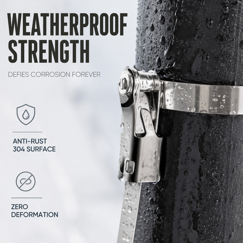 📢📢50% OFF !! ⏰Heavy Duty Stainless Steel Cable Tie with Flip Lock Buckle
