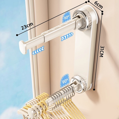 Foldable Telescopic Suction-Cup Hanger Rack