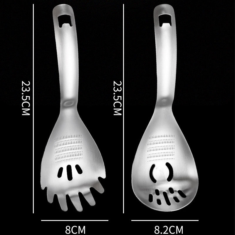 🥄 Stainless Steel Cooking Spoon with Strainer, Masher & More