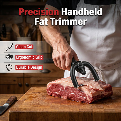 Handheld fat cutter for beef and pork