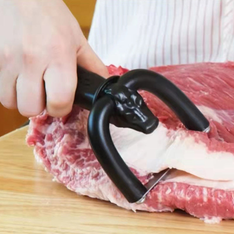 Handheld fat cutter for beef and pork