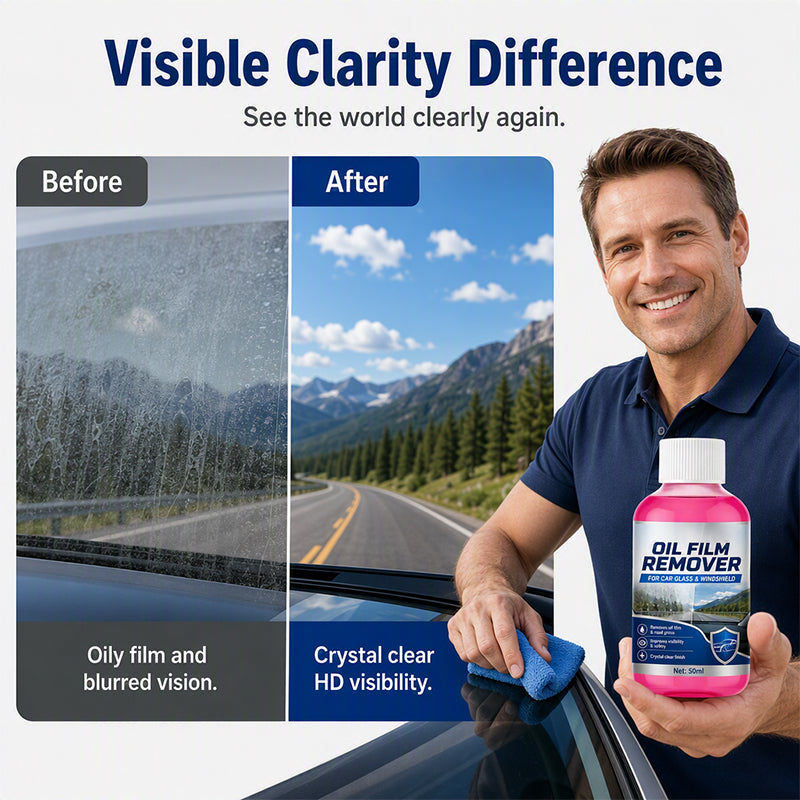 🏆 Last Day Special Price £7.99 ! 🔥Buy 2 Get 1 Free🔥 Car Glass Oil Film Remover Windshield Cleaner🚗