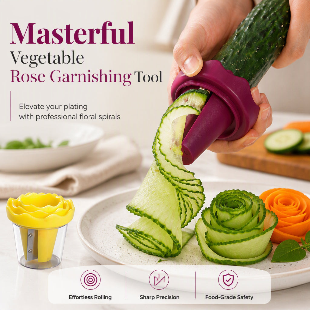 Manual Vegetable Spiralizer and Curler for Rose Flower Carving