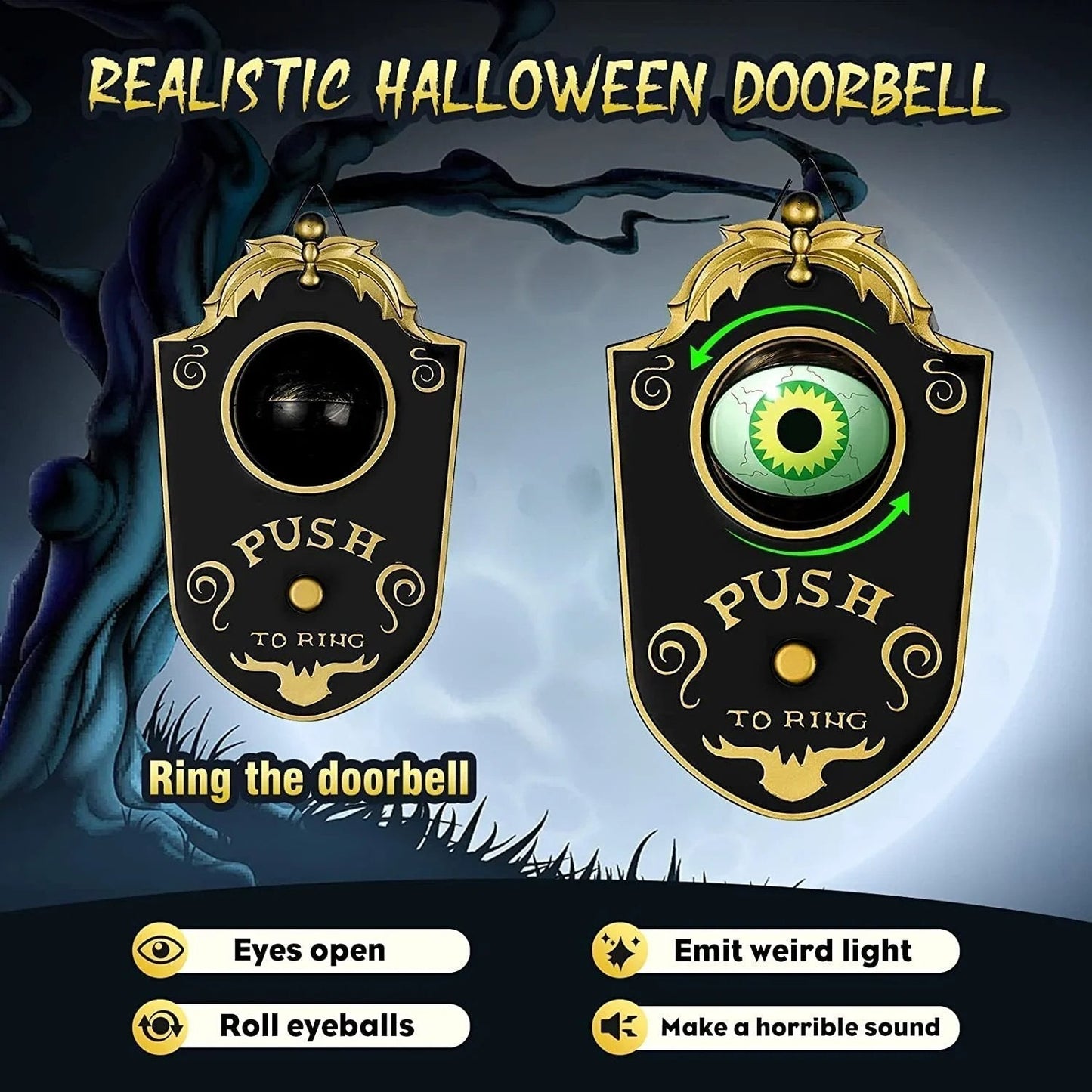 🎃 Best Sellers for Halloween 2026! 😈 Doorbell shaped like a one-eyed demon