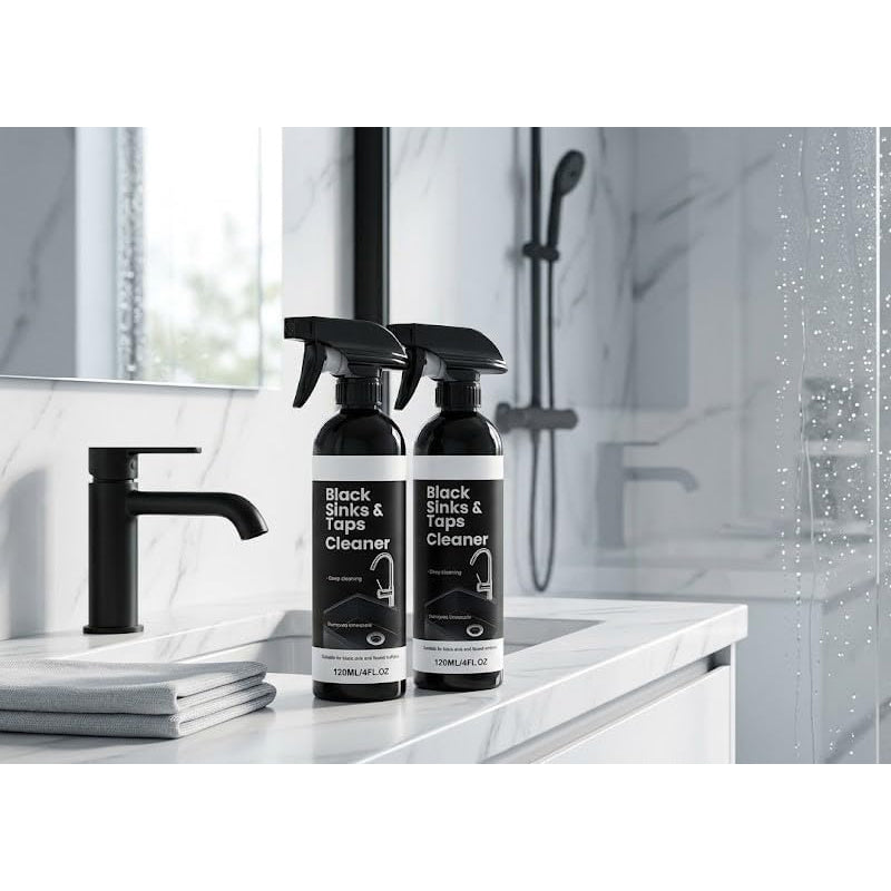 🥳2026 HOT SALE🥳💞50K+ SOLD! 🚿💧 50% OFF! Limescale Cleaner Spray for Black Sinks & Taps – Citric acid formula dissolves stubborn water stains & mineral buildup. No-scrub, safe for matte finishes – restore brilliant shine! 🛁✨