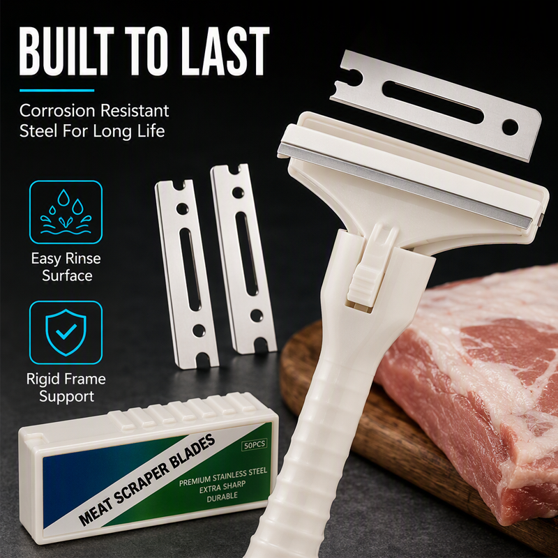 🥩🔥 49% OFF! Stainless Steel Meat Scraper – Easy Fat & Fascia Removal Tool for Beef & Pork 🔪✨