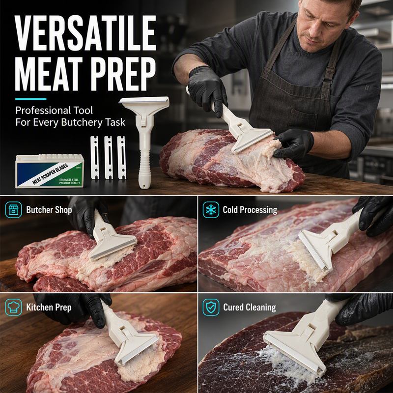 🥩🔥 49% OFF! Stainless Steel Meat Scraper – Easy Fat & Fascia Removal Tool for Beef & Pork 🔪✨