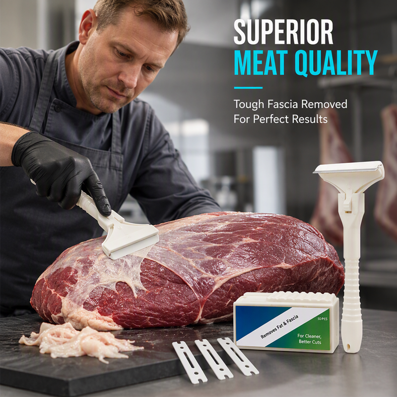 🥩🔥 49% OFF! Stainless Steel Meat Scraper – Easy Fat & Fascia Removal Tool for Beef & Pork 🔪✨