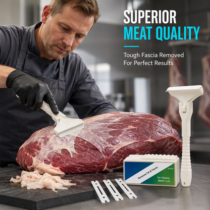 🥩🔥 48% OFF! Stainless Steel Meat Scraper – Easy Fat & Fascia Removal Tool for Beef & Pork 🔪✨