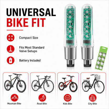 🚲Waterproof Bike Tire Valve Stem Lights✨