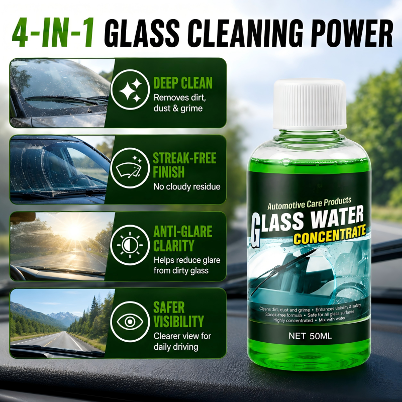 🥳2026 HOT SALE🥳💞50K+ SOLD! 💧✨ 47% OFF! Glass Concentrate – 10ml makes 1L, cuts bugs & grime, streak-free. 1 bottle = 50L. From £9.99 – lowest price online! 🚗💪