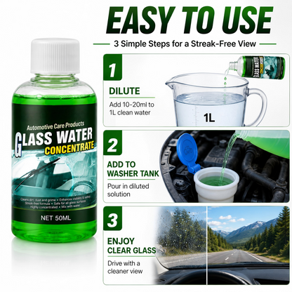 🥳2026 HOT SALE🥳💞50K+ SOLD! 💧✨ 47% OFF! Glass Concentrate – 10ml makes 1L, cuts bugs & grime, streak-free. 1 bottle = 50L. From £9.99 – lowest price online! 🚗💪