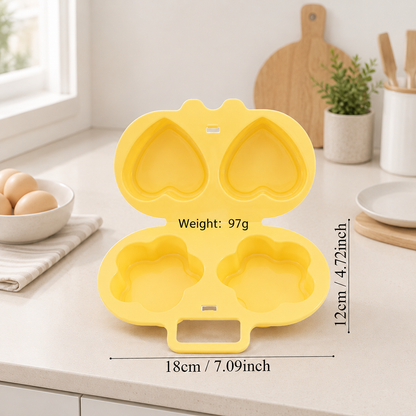 Microwave Egg Poacher with Heart and Flower Shapes