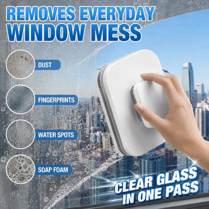 🥳2026 HOT SALE 50% OFF! 🥳💞50K+ SOLD!⚡6‑in‑1 Magnetic Glass Cleaner – 30% wider cleaning area, perfect for high‑rise windows. Dual pads + squeegee – flawless results from the first pass! 🪣🪟