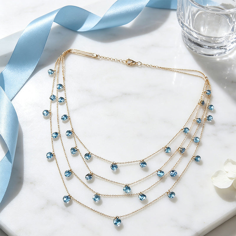 💎 47% OFF! ✨ Multi-Layered Pendant Necklace – Sparkling & elegant 💖