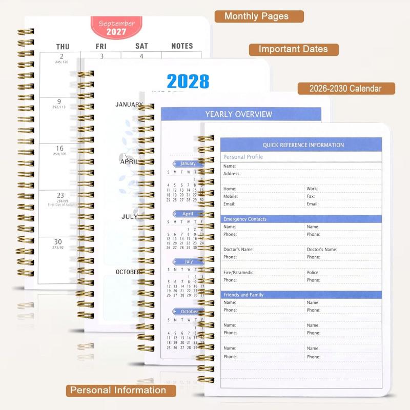 ⏰📚 2026–2030 5-Year Planner | Long-Term Monthly Organizer & Goal Planning Log Book for Work, School & Everyday Life