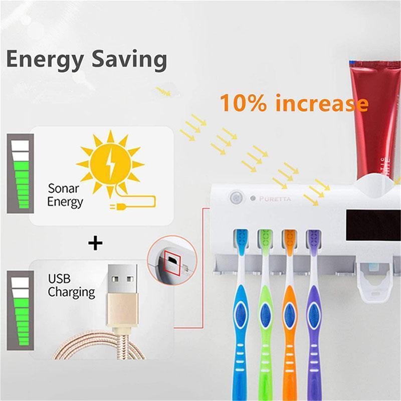 ❄️Summerfresh 50% OFF!✨3-in-1 Smart Toothbrush Station – UV Sanitising, Family Storage & Toothpaste Dispensing